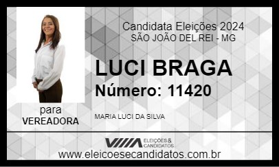 Candidato LUCI BRAGA 2024 - SÃO JOÃO DEL REI - Eleições