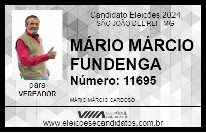 Candidato MÁRIO MÁRCIO FUNDENGA 2024 - SÃO JOÃO DEL REI - Eleições