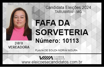 Candidato FAFA DA SORVETERIA 2024 - TARUMIRIM - Eleições