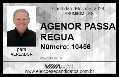 Candidato AGENOR PASSA REGUA 2024 - TARUMIRIM - Eleições