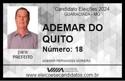 Candidato ADEMAR DO QUITO 2024 - GUARACIABA - Eleições