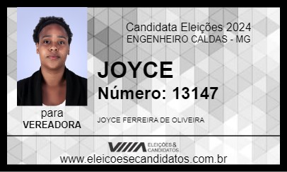 Candidato JOYCE 2024 - ENGENHEIRO CALDAS - Eleições