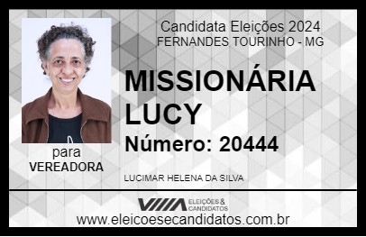 Candidato MISSIONÁRIA LUCY 2024 - FERNANDES TOURINHO - Eleições