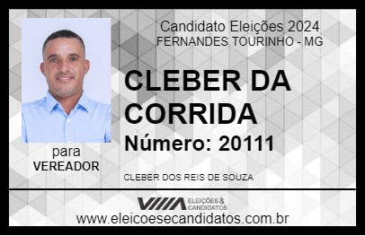 Candidato CLEBER DA CORRIDA 2024 - FERNANDES TOURINHO - Eleições