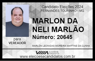 Candidato MARLON DA NELI MARLÃO 2024 - FERNANDES TOURINHO - Eleições