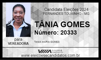 Candidato TÂNIA GOMES 2024 - FERNANDES TOURINHO - Eleições