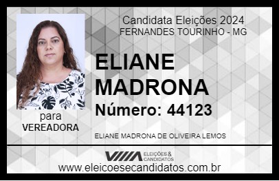 Candidato ELIANE MADRONA 2024 - FERNANDES TOURINHO - Eleições