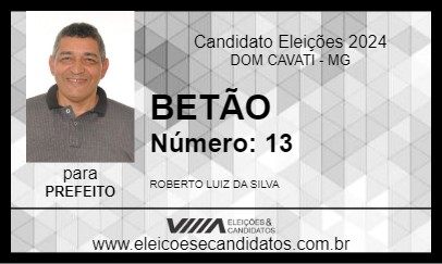 Candidato BETÃO 2024 - DOM CAVATI - Eleições