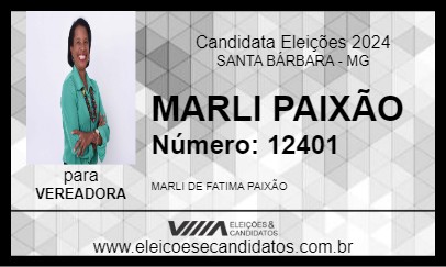 Candidato MARLI PAIXÃO 2024 - SANTA BÁRBARA - Eleições