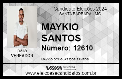 Candidato MAYKIO SANTOS 2024 - SANTA BÁRBARA - Eleições