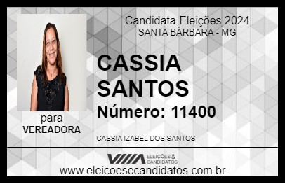 Candidato CASSIA SANTOS 2024 - SANTA BÁRBARA - Eleições