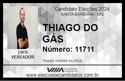 Candidato THIAGO DO GÁS 2024 - SANTA BÁRBARA - Eleições