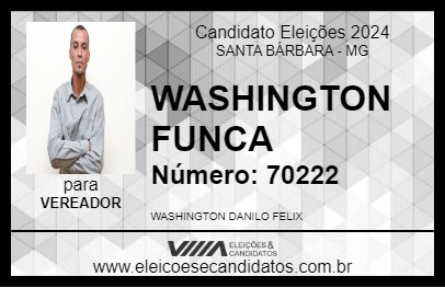 Candidato WASHINGTON FUNCA 2024 - SANTA BÁRBARA - Eleições