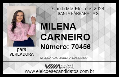 Candidato MILENA CARNEIRO 2024 - SANTA BÁRBARA - Eleições