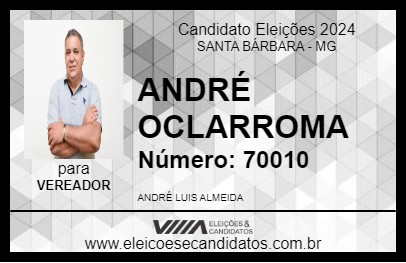 Candidato ANDRÉ OCLARROMA 2024 - SANTA BÁRBARA - Eleições