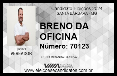 Candidato BRENO DA OFICINA 2024 - SANTA BÁRBARA - Eleições