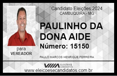 Candidato PAULINHO DA DONA AIDE 2024 - CAMBUQUIRA - Eleições