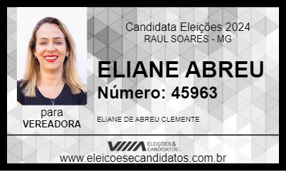 Candidato ELIANE ABREU 2024 - RAUL SOARES - Eleições