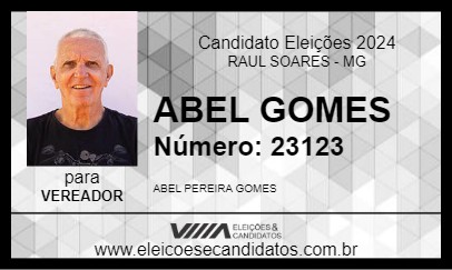 Candidato ABEL GOMES 2024 - RAUL SOARES - Eleições