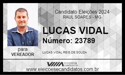 Candidato LUCAS VIDAL 2024 - RAUL SOARES - Eleições