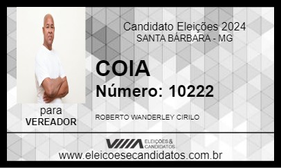 Candidato COIA 2024 - SANTA BÁRBARA - Eleições