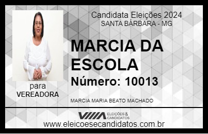 Candidato MARCIA DA ESCOLA 2024 - SANTA BÁRBARA - Eleições