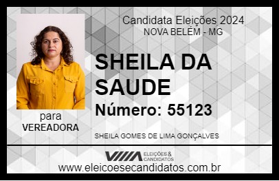 Candidato SHEILA DA SAUDE 2024 - NOVA BELÉM - Eleições