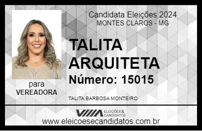 Candidato TALITA ARQUITETA 2024 - MONTES CLAROS - Eleições