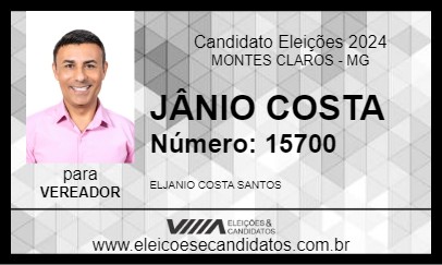 Candidato JÂNIO COSTA 2024 - MONTES CLAROS - Eleições