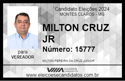 Candidato MILTON CRUZ JR 2024 - MONTES CLAROS - Eleições