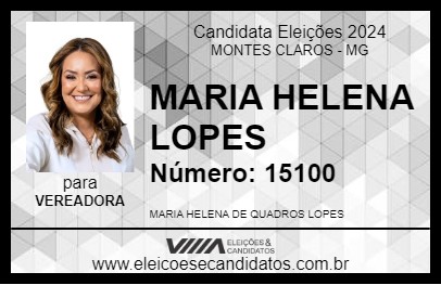 Candidato MARIA HELENA LOPES 2024 - MONTES CLAROS - Eleições