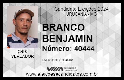 Candidato BRANCO BENJAMIN 2024 - URUCÂNIA - Eleições