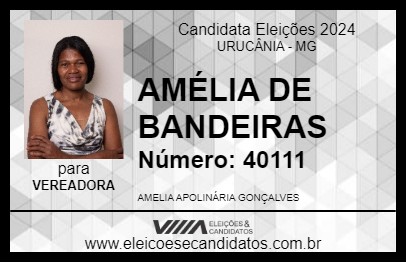 Candidato AMÉLIA DE BANDEIRAS 2024 - URUCÂNIA - Eleições