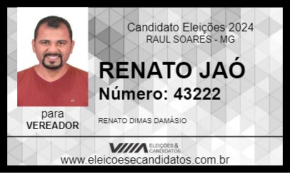 Candidato RENATO JAÓ 2024 - RAUL SOARES - Eleições