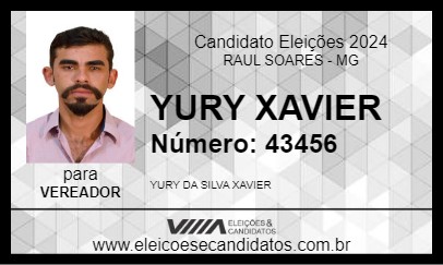 Candidato YURY XAVIER 2024 - RAUL SOARES - Eleições