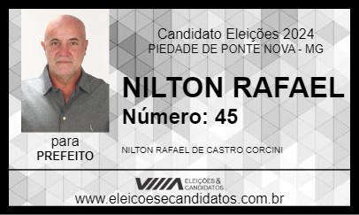 Candidato NILTON RAFAEL 2024 - PIEDADE DE PONTE NOVA - Eleições