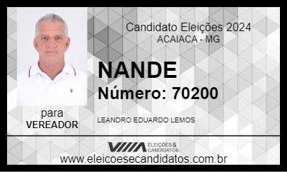 Candidato NANDE 2024 - ACAIACA - Eleições