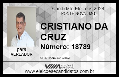 Candidato CRISTIANO DA CRUZ 2024 - PONTE NOVA - Eleições