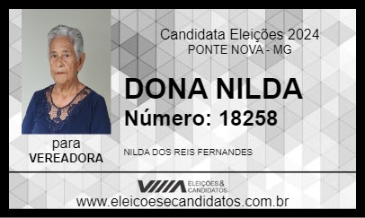 Candidato DONA NILDA 2024 - PONTE NOVA - Eleições