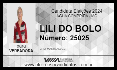 Candidato LILI DO BOLO 2024 - ÁGUA COMPRIDA - Eleições