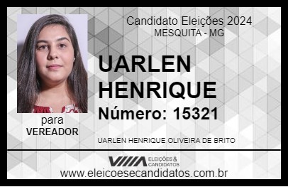 Candidato UARLEN HENRIQUE 2024 - MESQUITA - Eleições