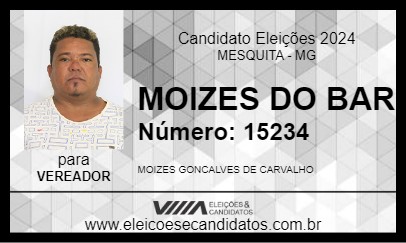 Candidato MOIZES DO BAR 2024 - MESQUITA - Eleições