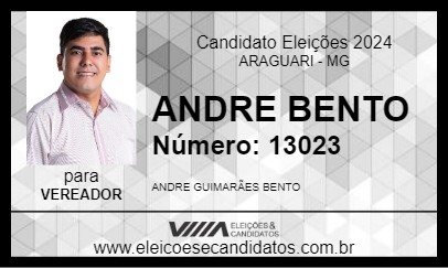 Candidato ANDRE BENTO 2024 - ARAGUARI - Eleições