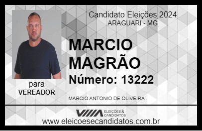 Candidato MARCIO MAGRÃO 2024 - ARAGUARI - Eleições