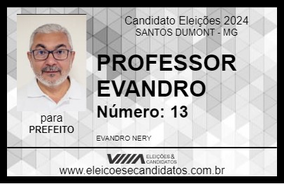 Candidato PROFESSOR EVANDRO 2024 - SANTOS DUMONT - Eleições