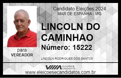 Candidato LINCOLN DO CAMINHAO 2024 - MAR DE ESPANHA - Eleições