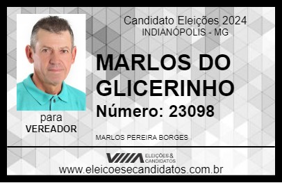 Candidato MARLOS DO GLICERINHO 2024 - INDIANÓPOLIS - Eleições