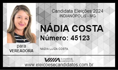 Candidato NÁDIA COSTA 2024 - INDIANÓPOLIS - Eleições