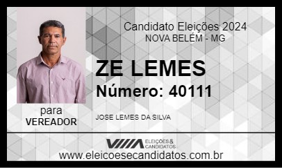 Candidato ZE LEMES 2024 - NOVA BELÉM - Eleições