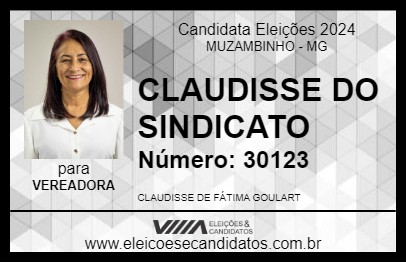 Candidato CLAUDISSE DO SINDICATO 2024 - MUZAMBINHO - Eleições